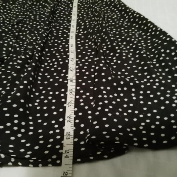 Vintage polka dot skirt, revamped, stretch waistband, cotton and polyester - Picture 5 of 6